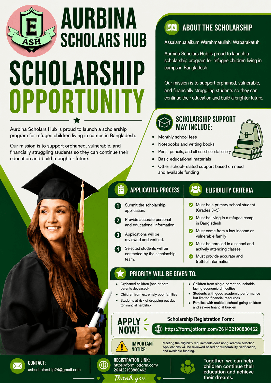 Scholarship Opportunity for Refugees